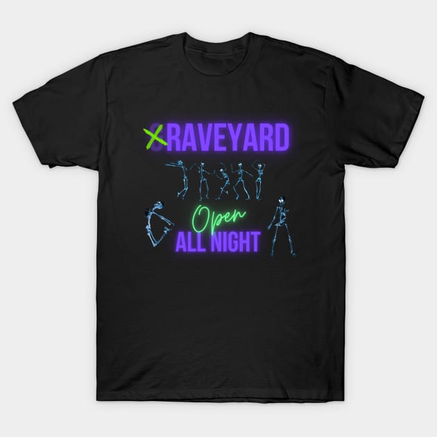 Graveyard Open All Night Ver 2 T-Shirt by Vampyre Zen